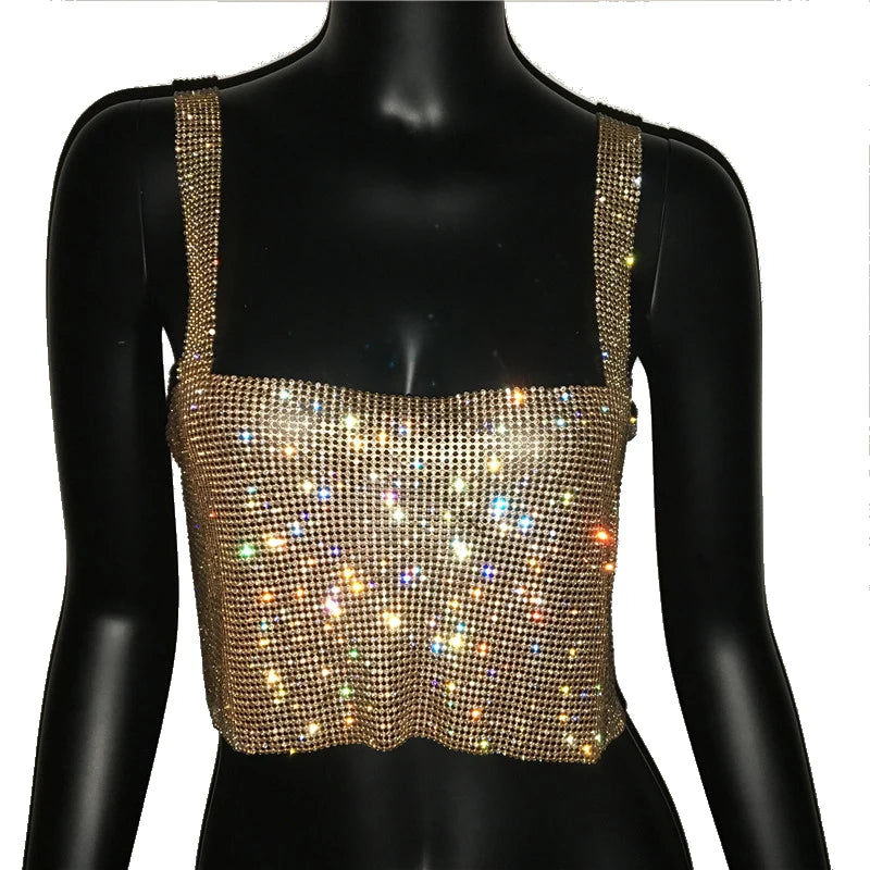 Bling Strass Party Crop Top